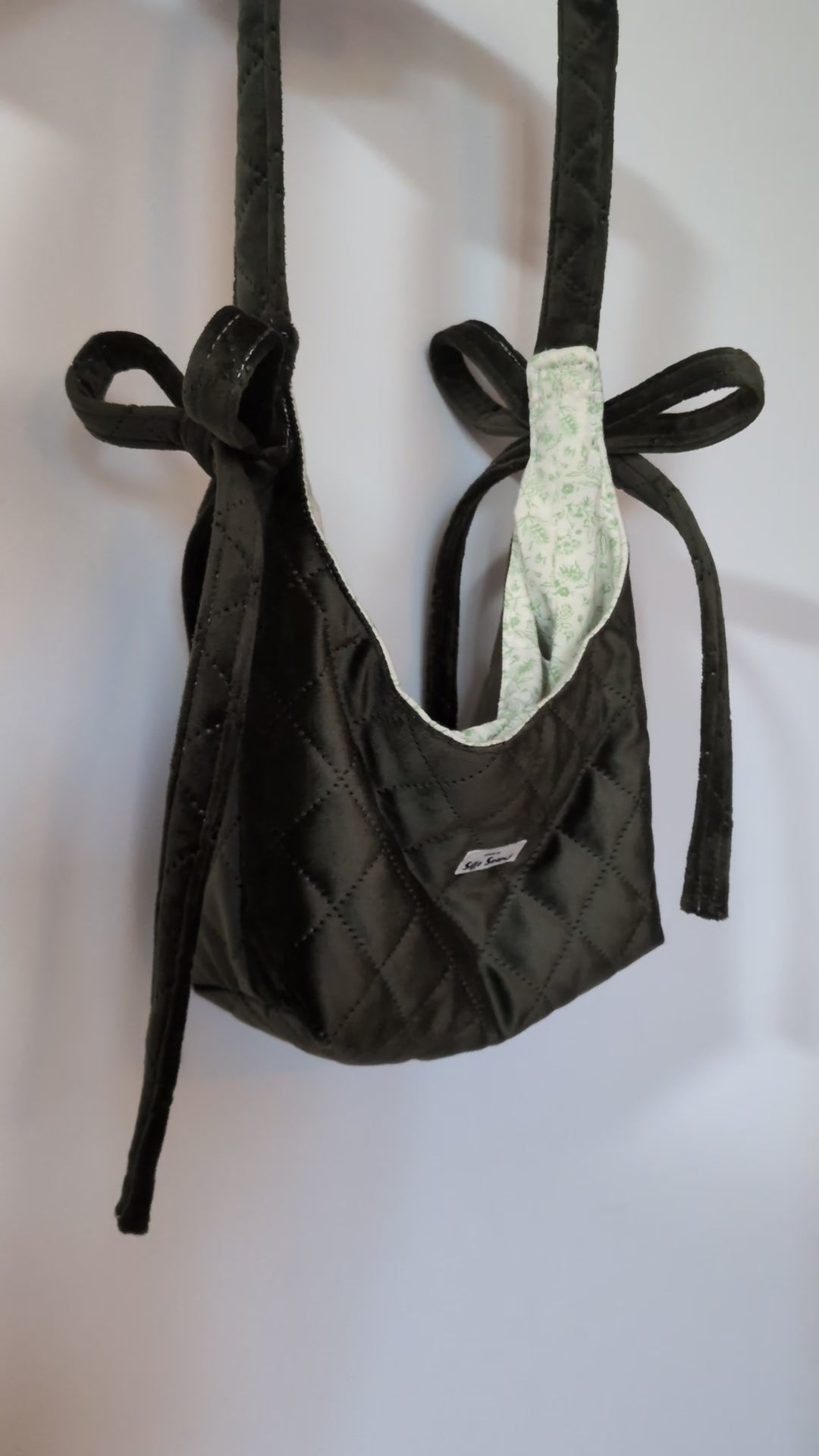 Quilted Velvet Bow bag