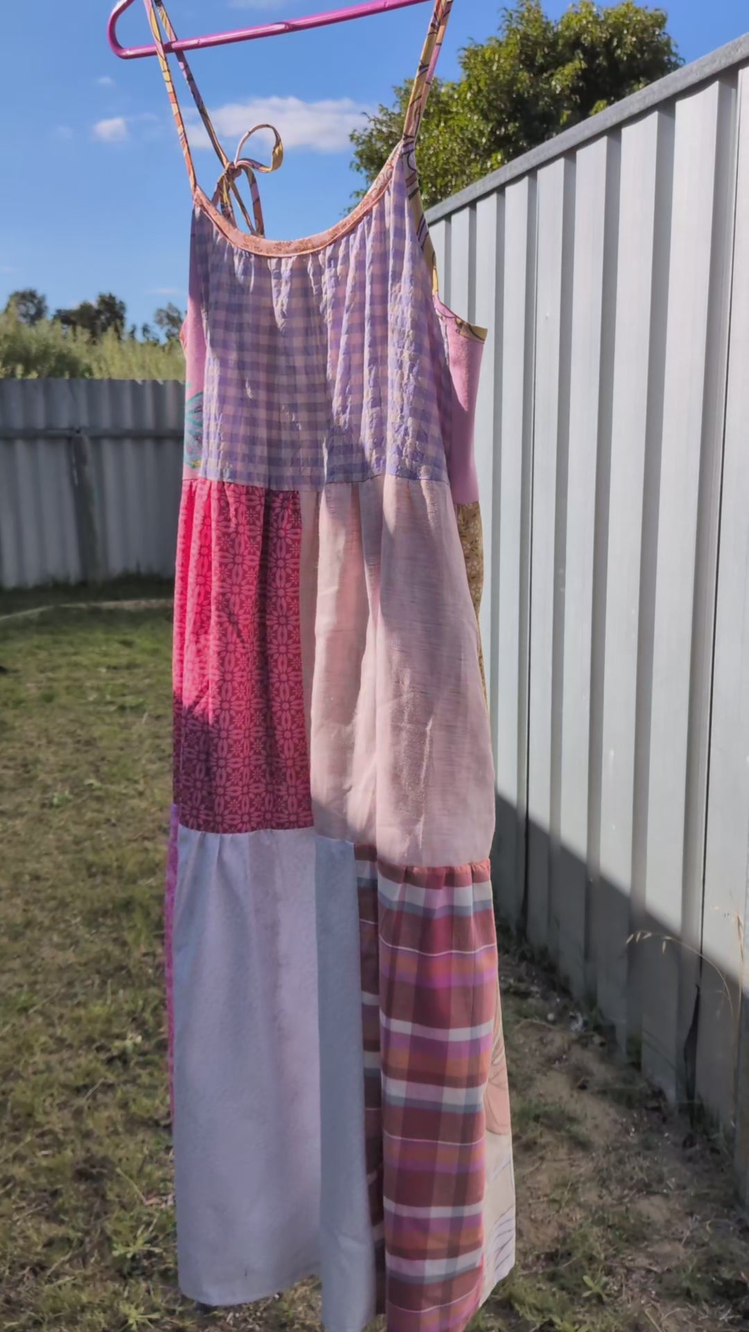 Patchwork Midi Dress, one-of-a-kind. Fits size 10-14