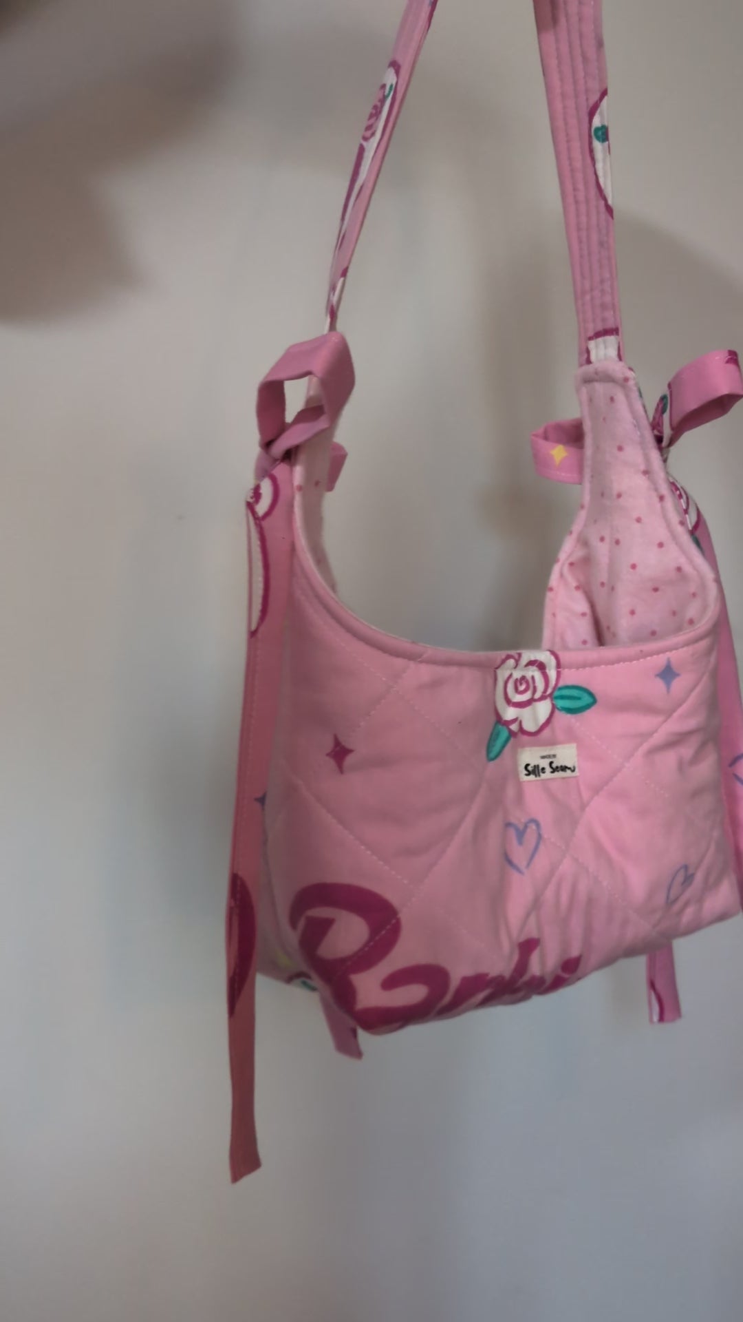 Vintage Barbie handmade bow Bag (pink)