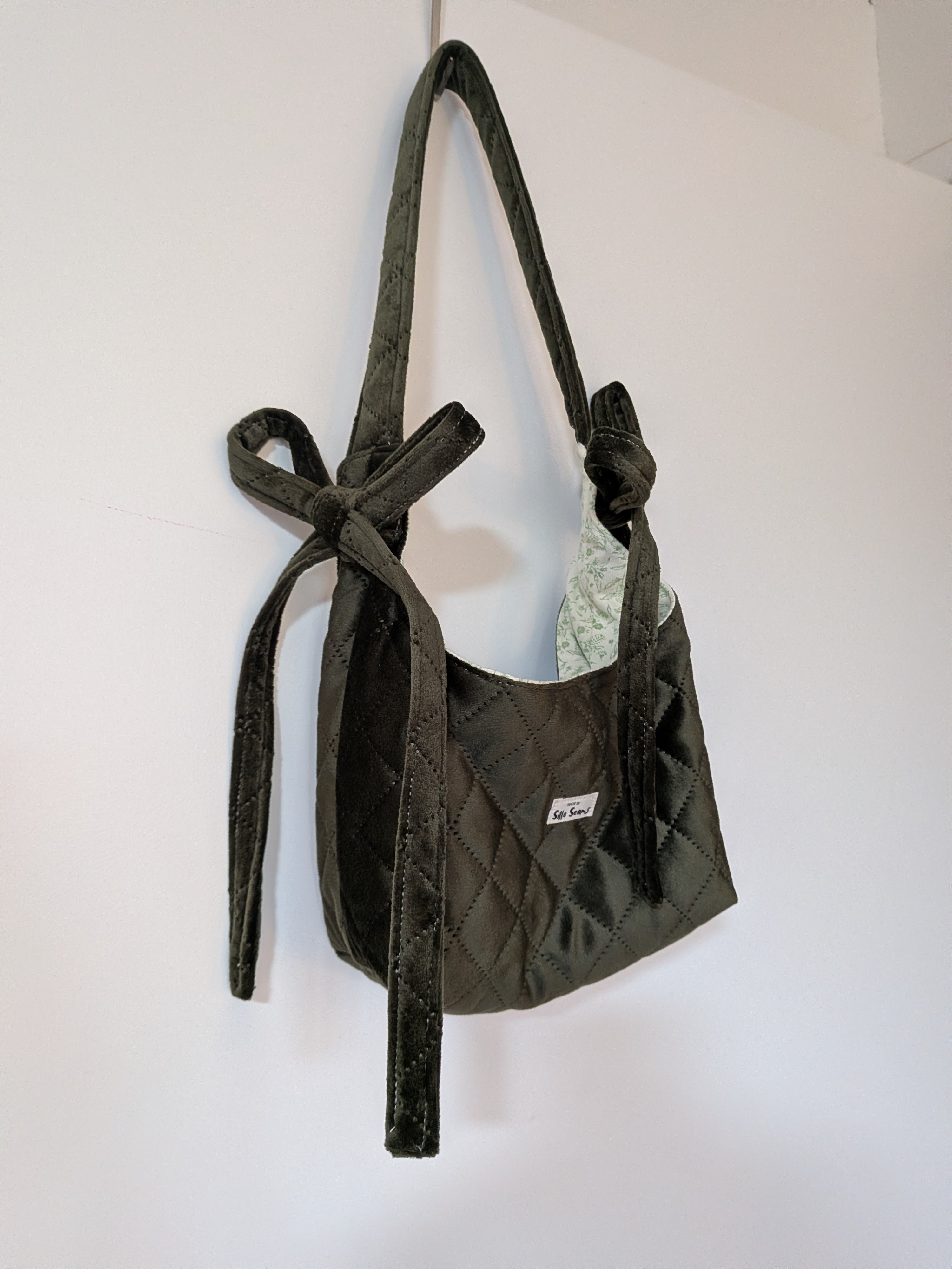 Quilted Velvet Bow bag