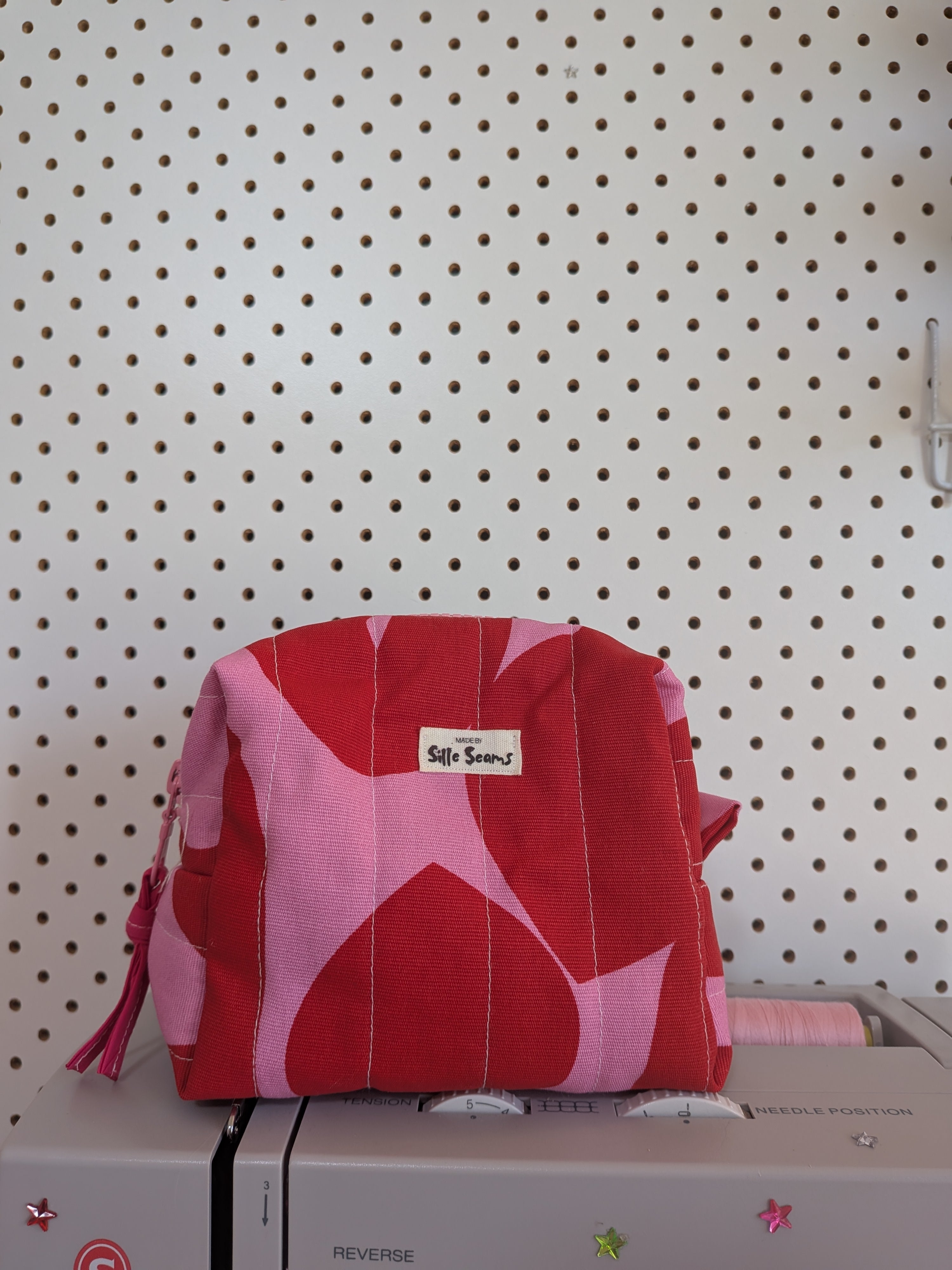 red & pink boxy bags, SET OF 3