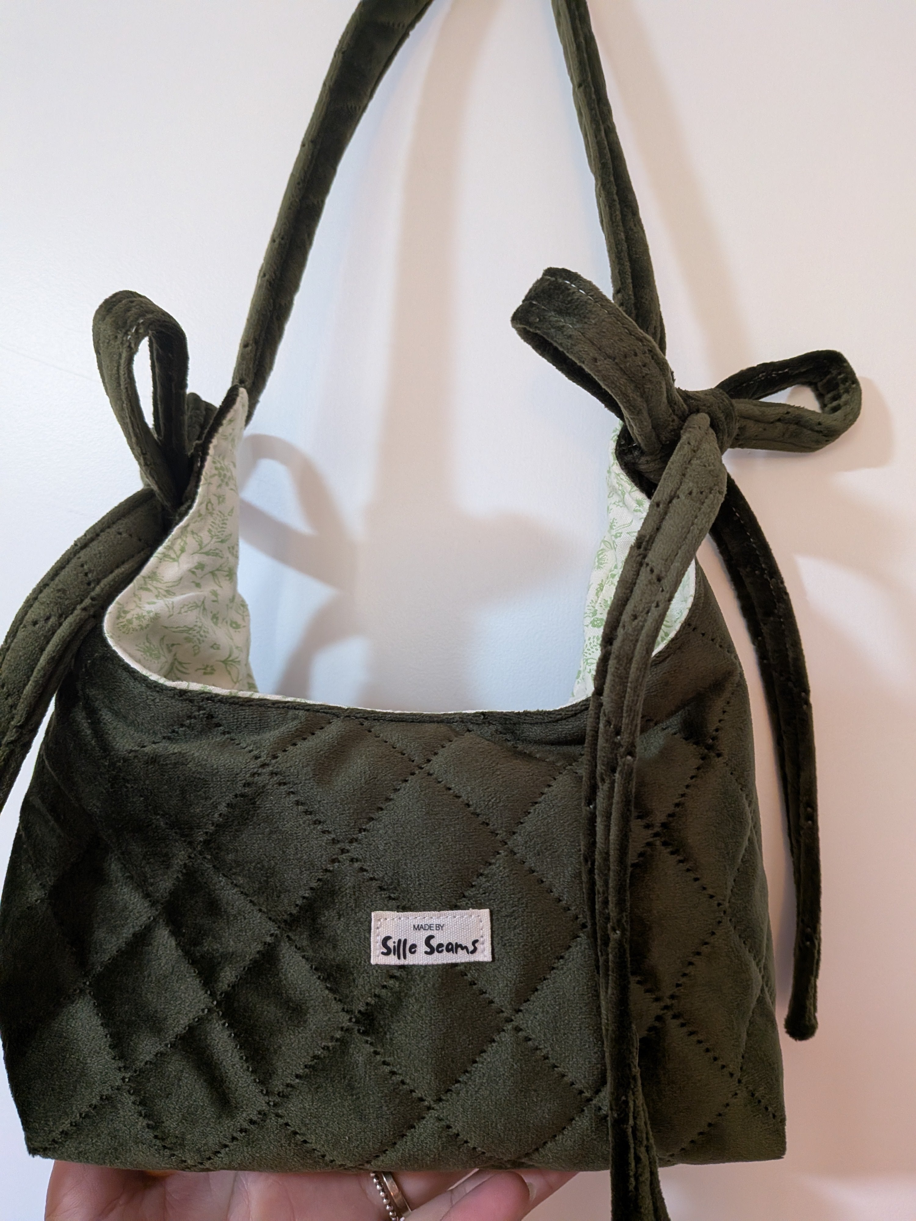 Quilted Velvet Bow bag