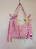 Vintage Barbie handmade bow Bag (yellow lining)