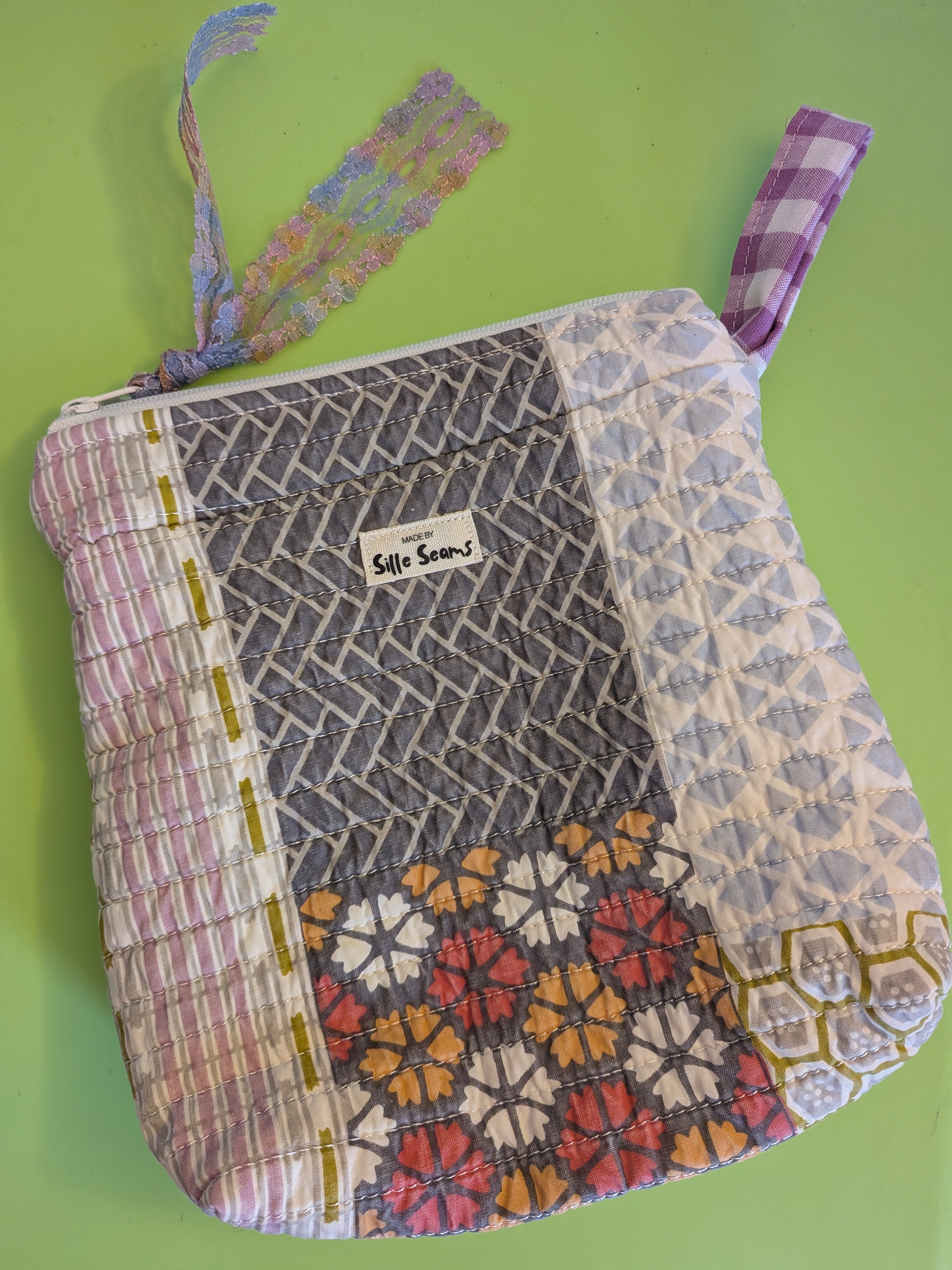Quilted zipper pouch