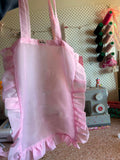 Pink Chiffon ruffle tote