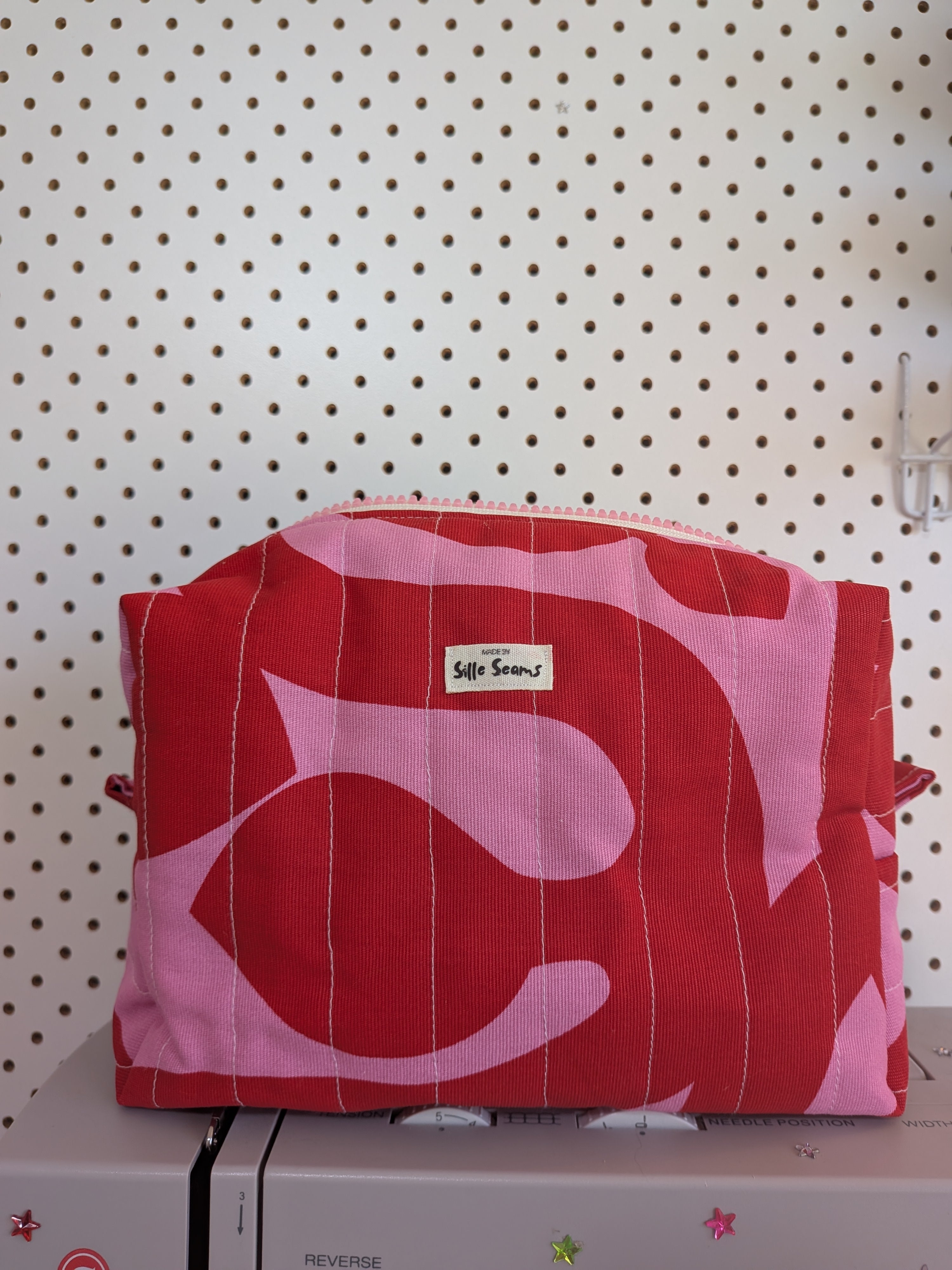 red & pink boxy bags, SET OF 3