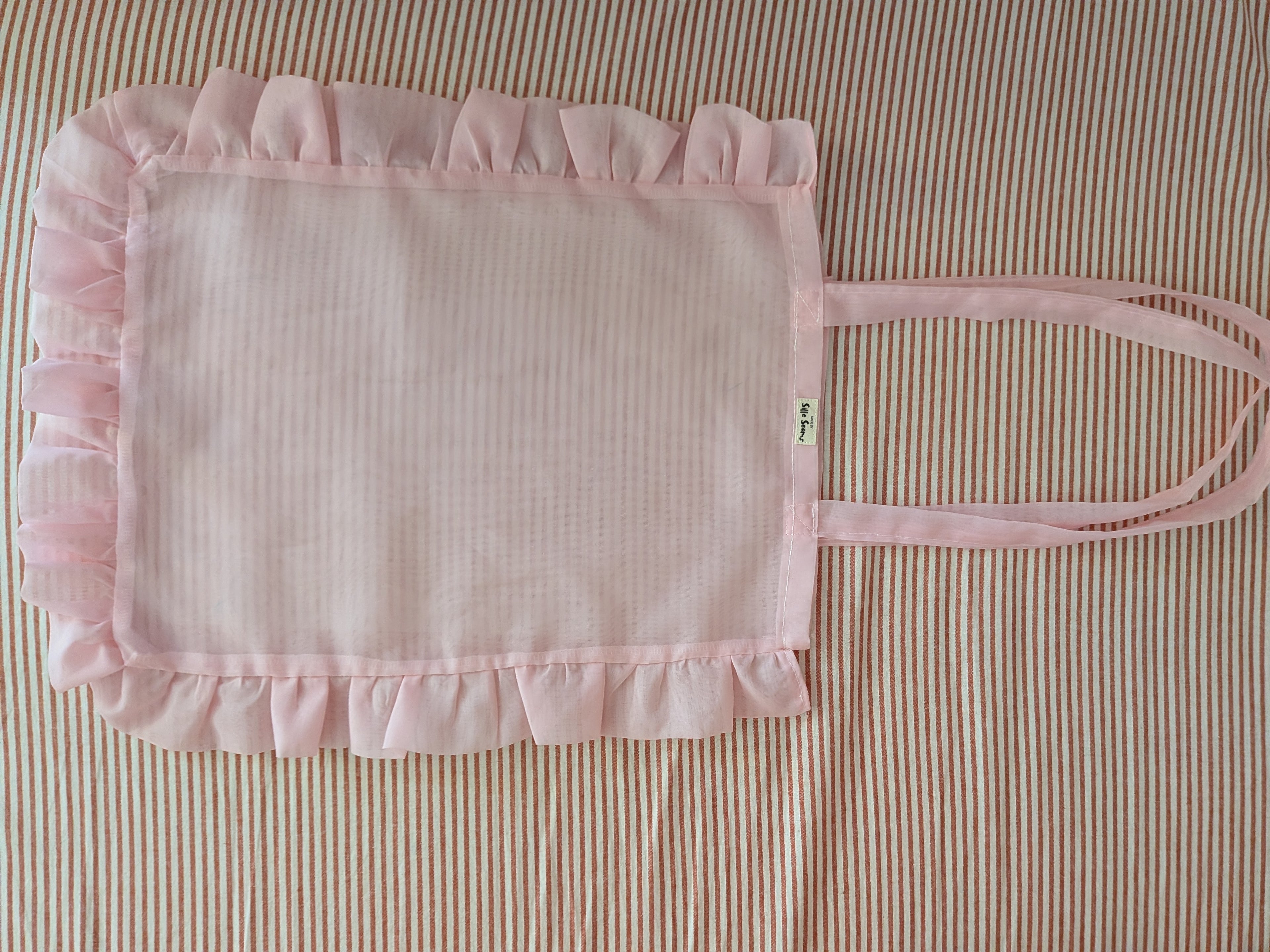 Pink Chiffon ruffle tote