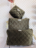 Green velvet boxy bags, SET OF 3