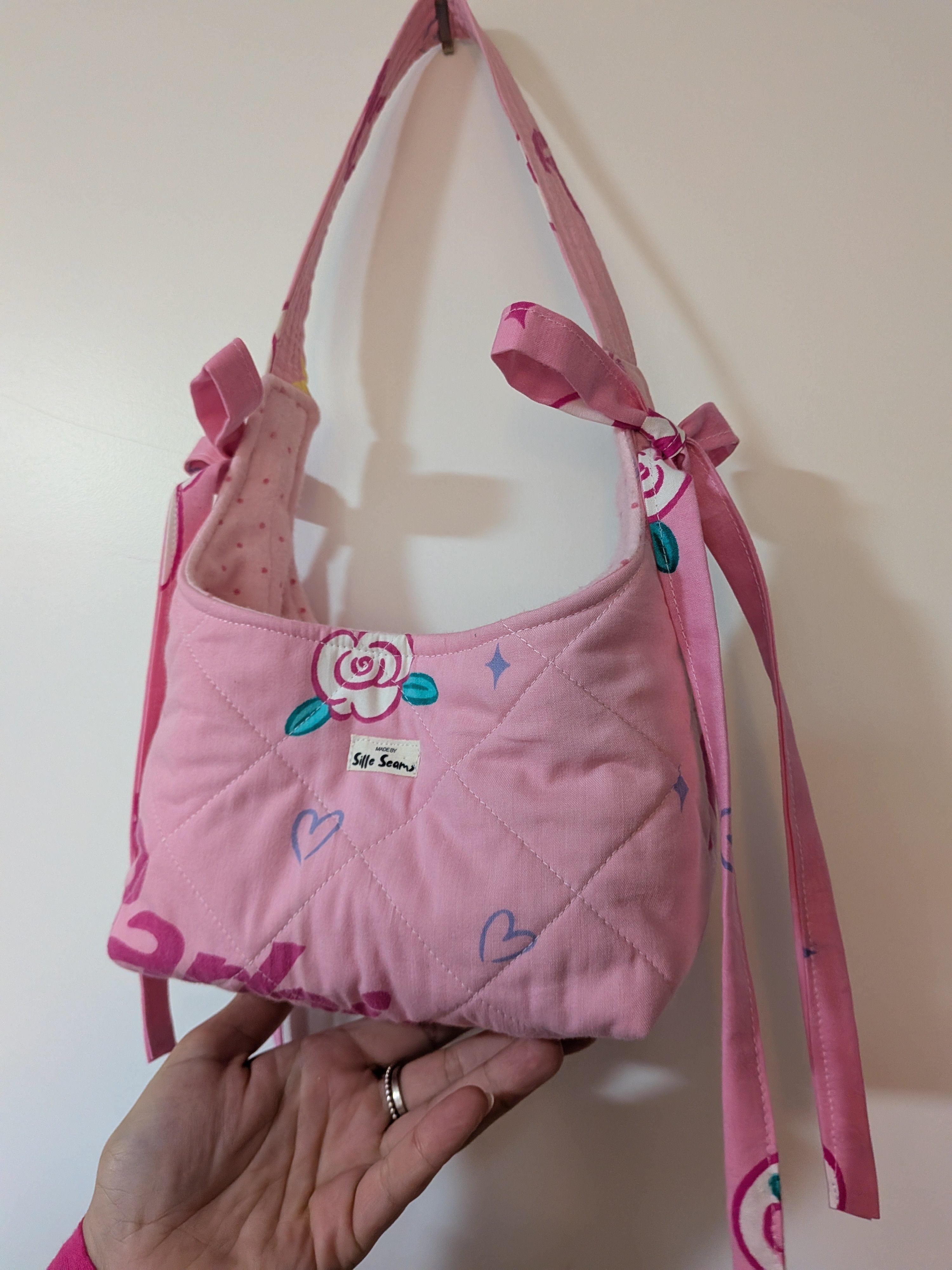 Vintage Barbie handmade bow Bag (pink)