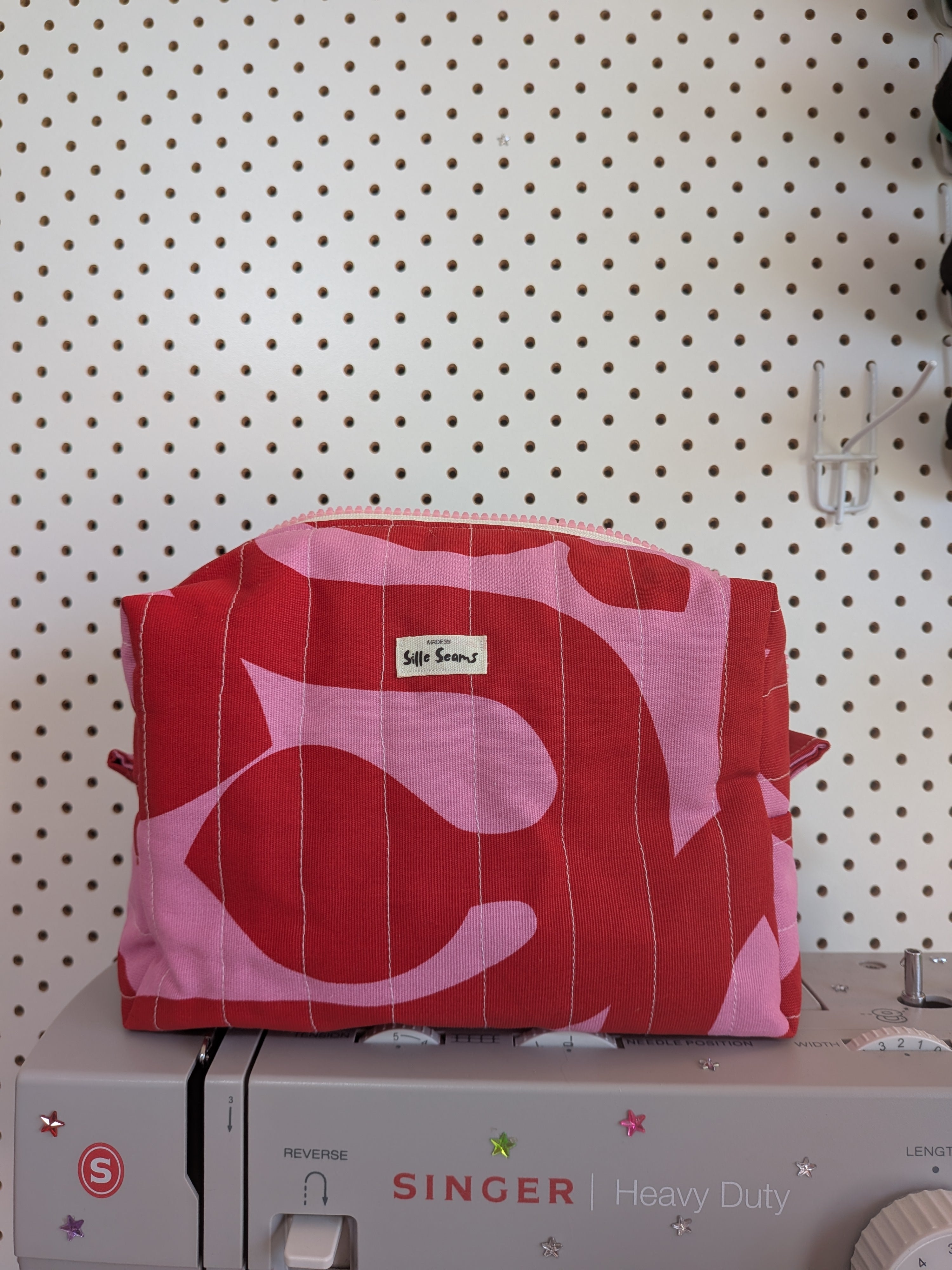 red & pink boxy bags, SET OF 3