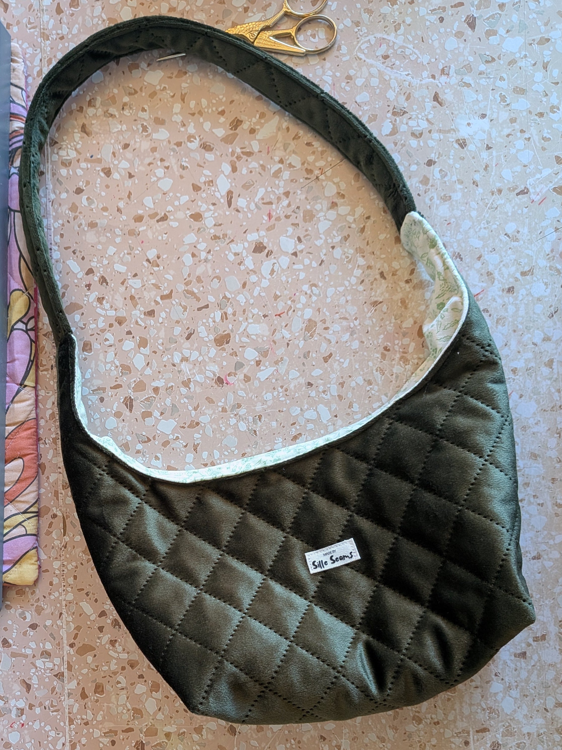 Quilted Velvet Bow bag