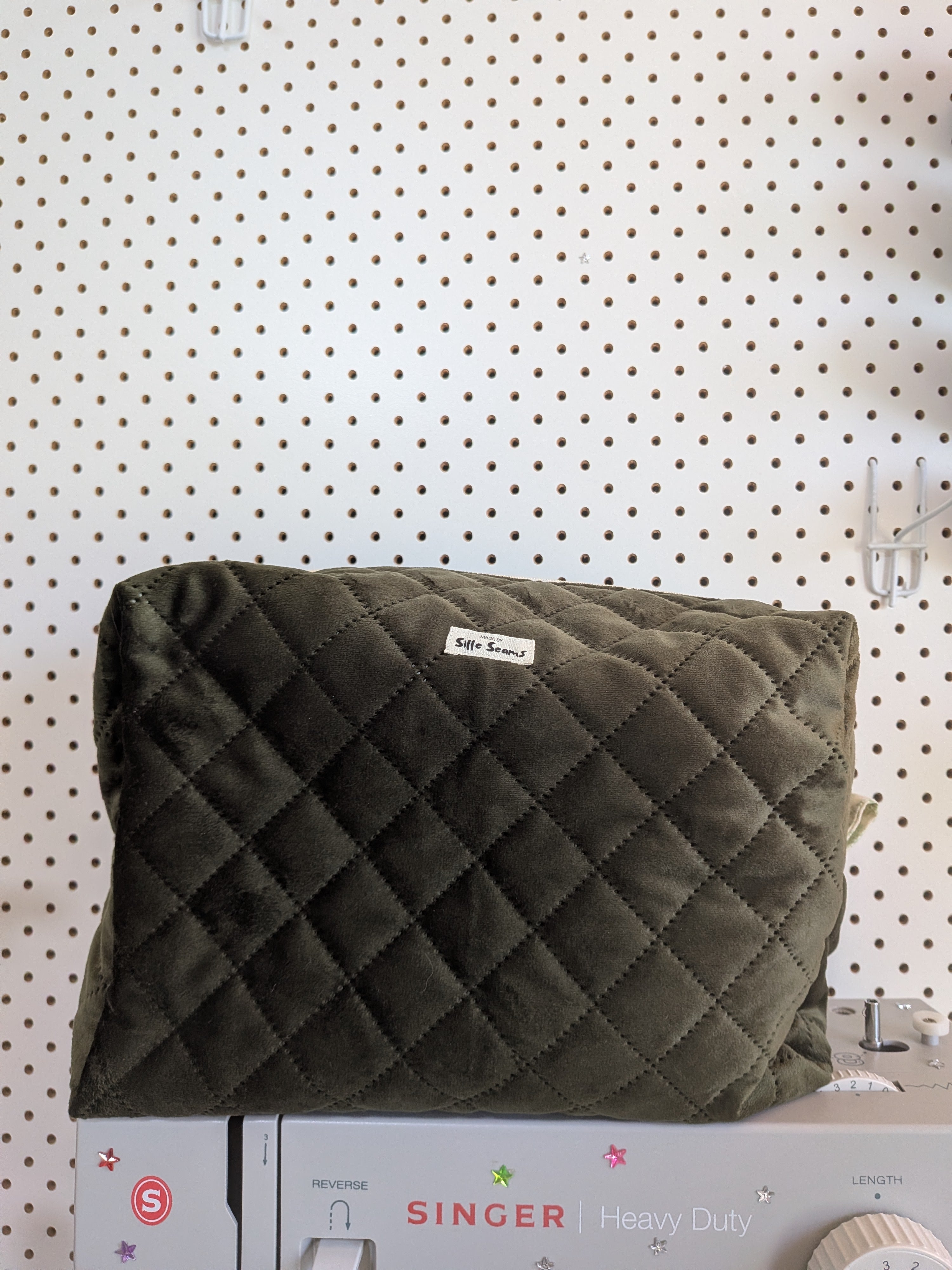 Green velvet boxy bags, SET OF 3