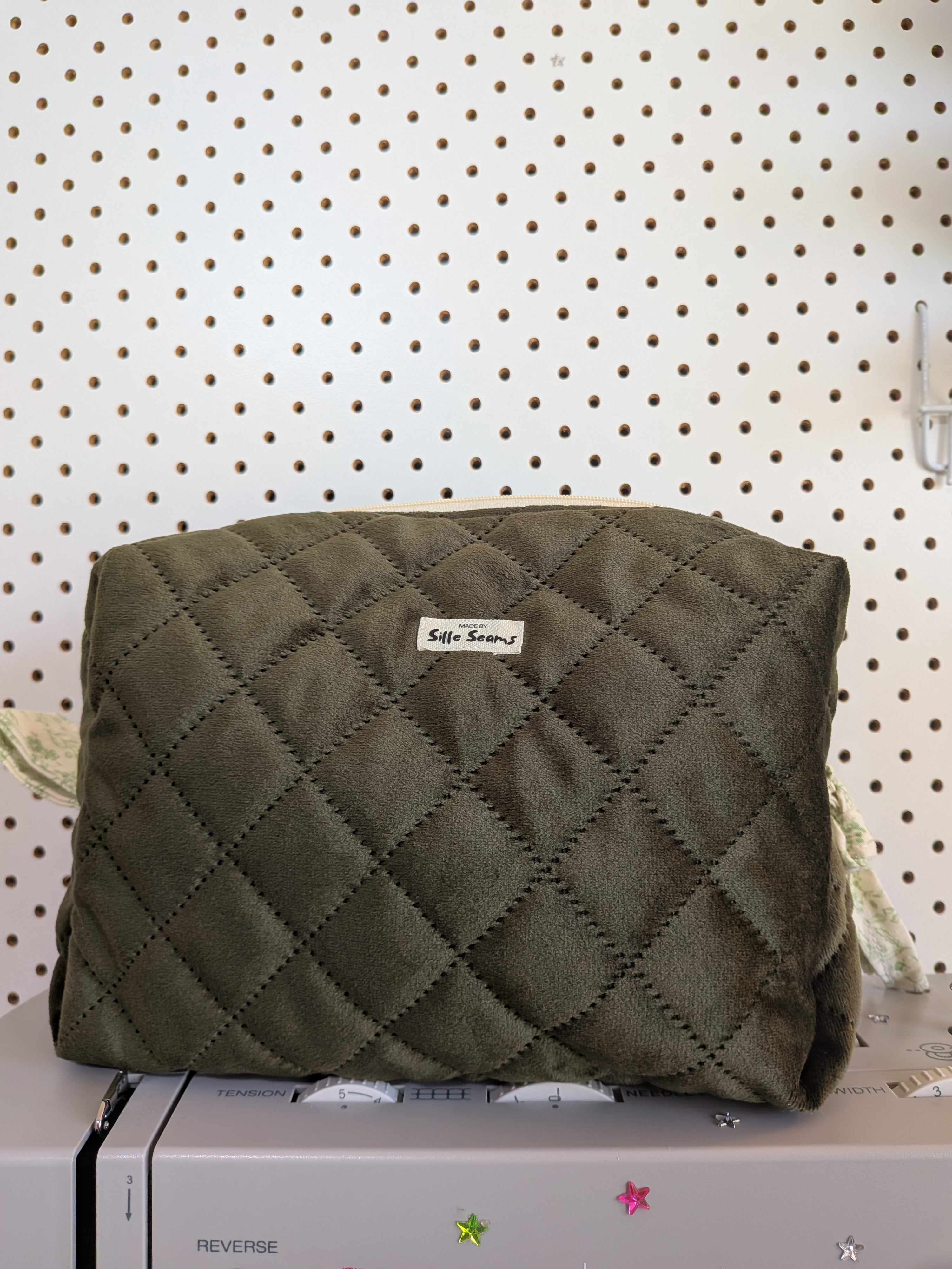Green velvet boxy bags, SET OF 3